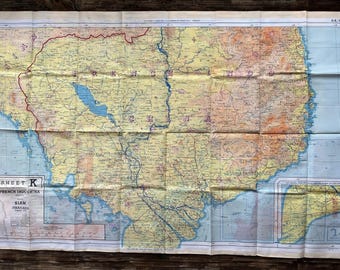 Mappa della fuga in seta della seconda guerra mondiale – Indocina francese, Siam, Cina