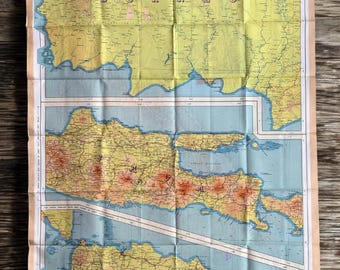 Mappa di fuga in seta della RAF della seconda guerra mondiale, Borneo, Giava, Sumatra, serie 44