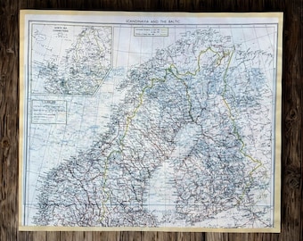 WWII Pilots RAF Silk Escape and Evasion Map Scandinavia and Baltic