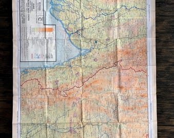 WWII Silk Escape Map, Burma, Siam, Indo China, Rare