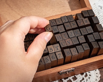 Sellos de letras del alfabeto de madera, sellos de goma con letras más Sellos de letras del alfabeto de madera, sellos de goma con letras más