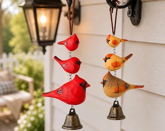 Décorations murales en bois sculpté à la main représentant un cardinal, cadeau pour les amoureux des oiseaux