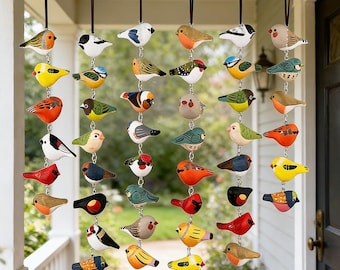 Adorno de pájaro de madera hecho a mano, decoración rústica para puertas, ventanas y paredes.