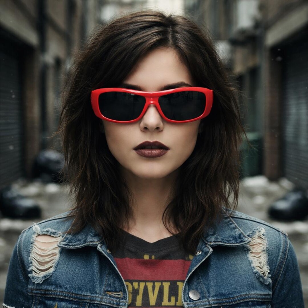 Oversized Wraparound Shield Sunglasses – Futuristic Y2K  display picture 2