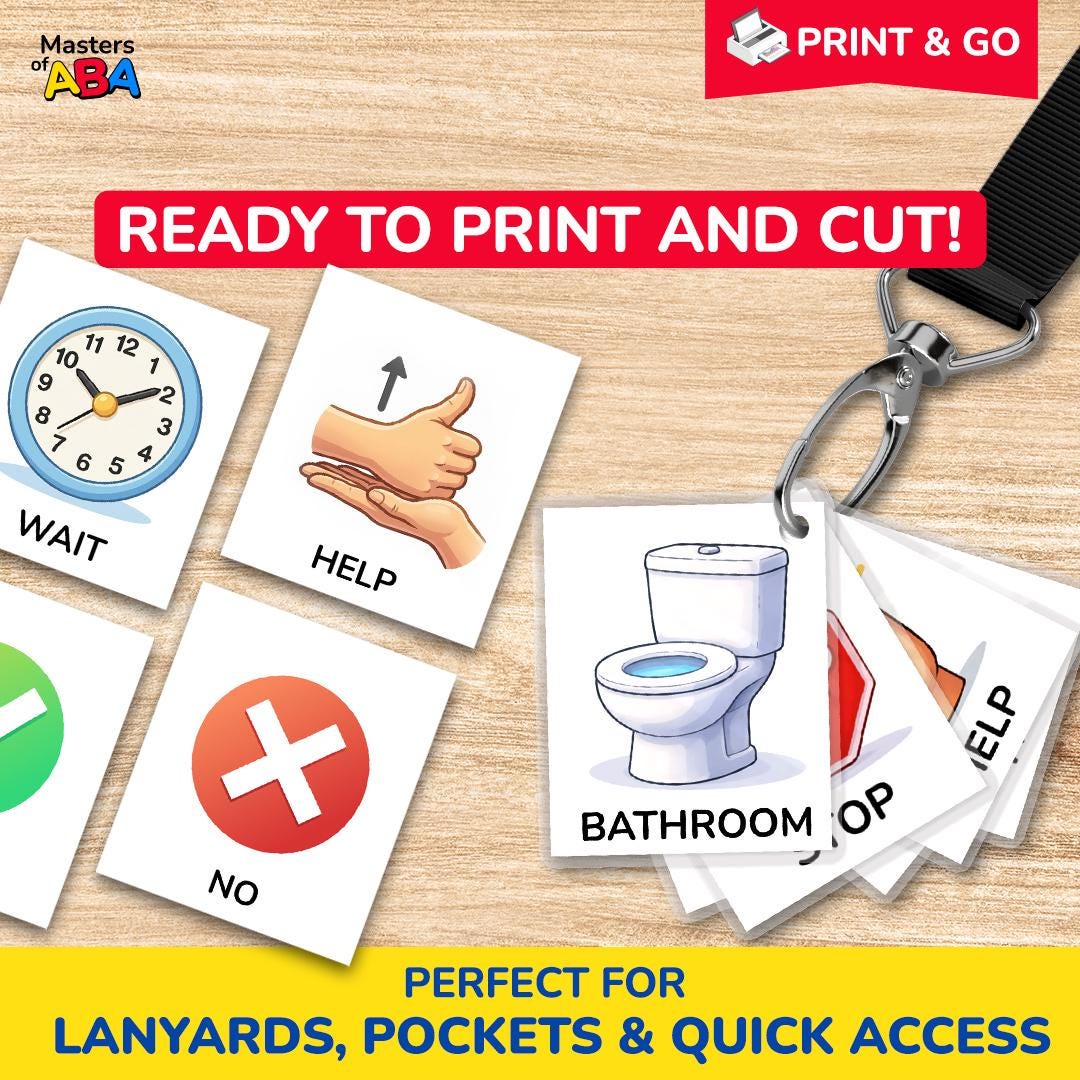 PECS Cards Pack, Visual Communication Cards for ABA, Autism and ...