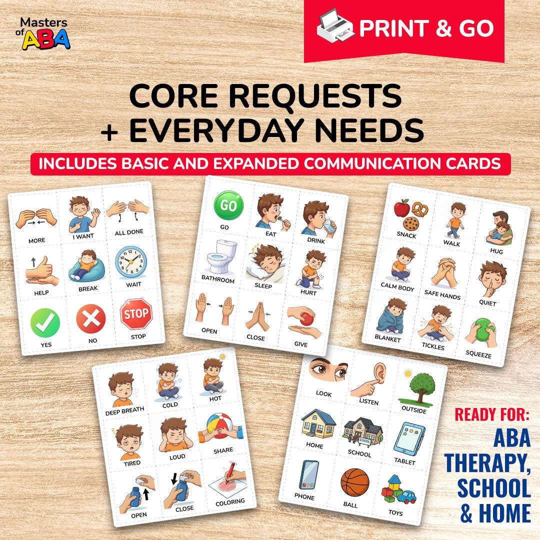 PECS Cards Pack, Visual Communication Cards for ABA, Autism and ...