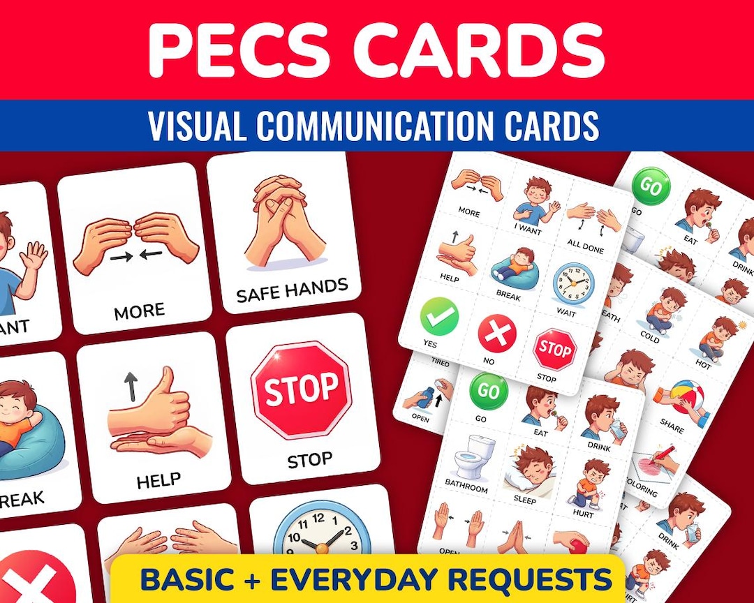 PECS Cards Pack, Visual Communication Cards for ABA, Autism and ...