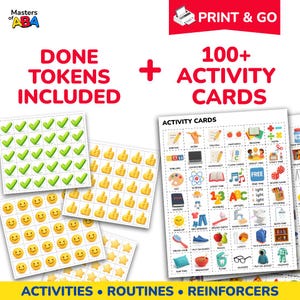 Visual Schedule Printable, Routine Chart + 100 Activity Cards, for Rbt ...