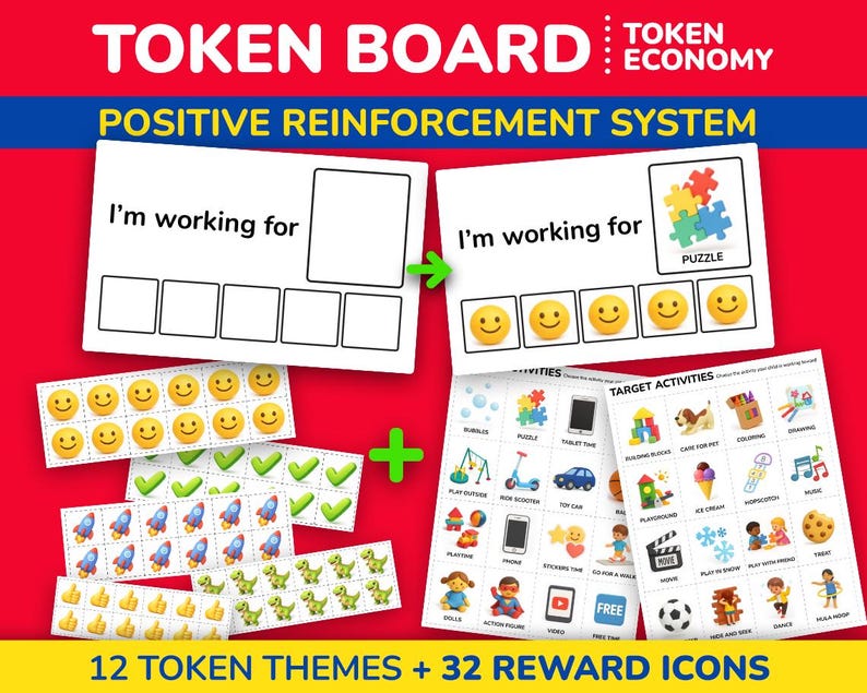Token Board Printable, Autism Reinforcement System, ABA Therapy ...