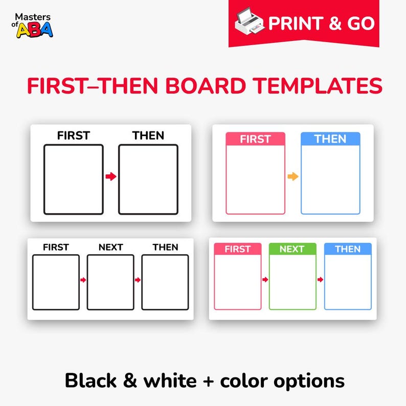 First Then Board, Visual Schedule With Activity Icons (PDF Printable ...