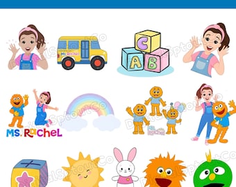 Ms Rachel PNG Bundle, Cartoon Clipart, Kids Birthday Shirt Design, Graphics, Instant Download