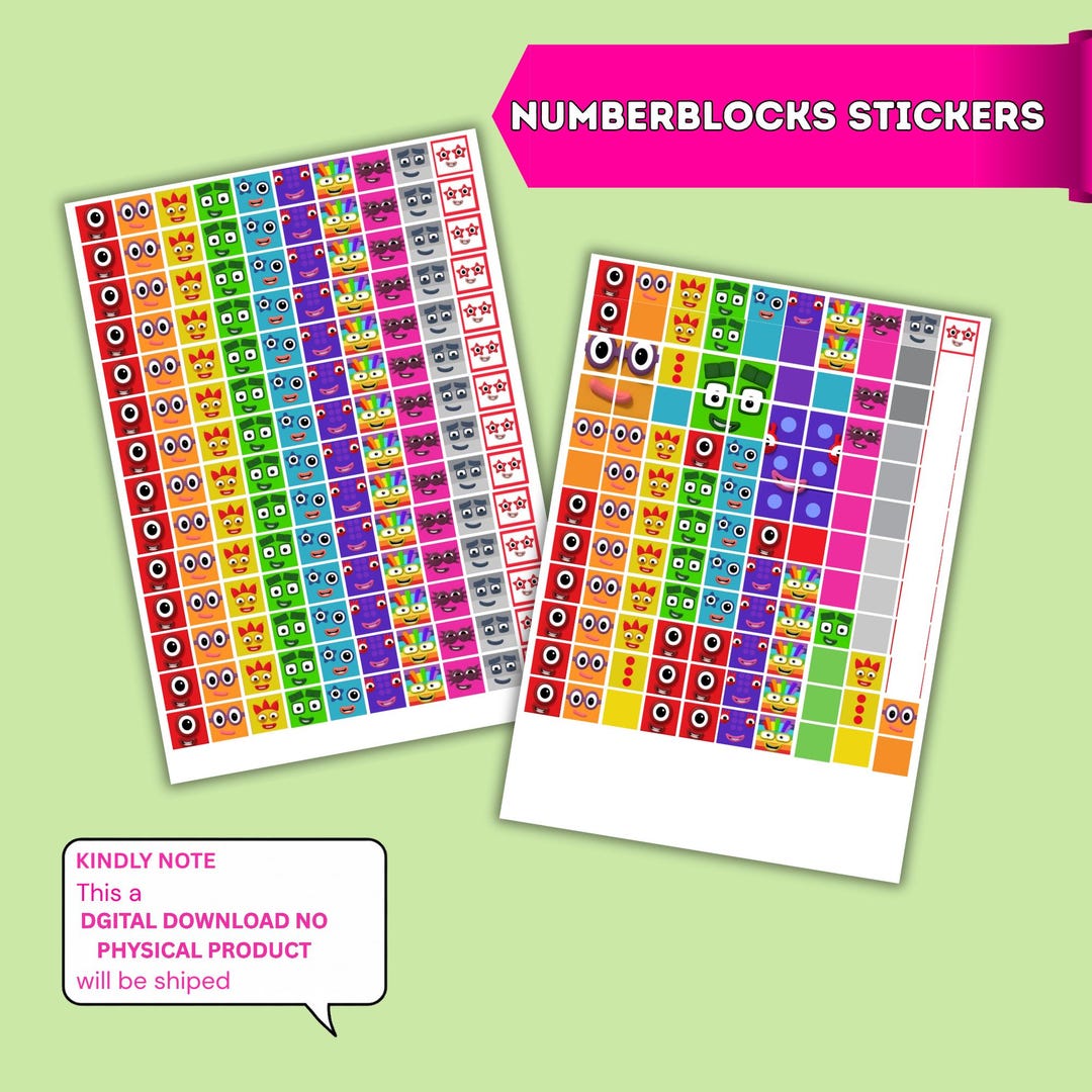 Number Blocks Stickers Printable - Etsy
