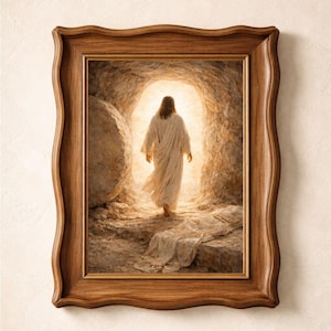 He Is Risen Art Print, Christian Wall Art Printable, Empty Tomb Print, Jesus Wall Art, Resurrection Art, Bible Wall Decor, digital download