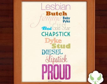8x10 Print - Proud lesbians - LGBT, lesbian categories