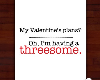 Greeting card: A threesome on Valentine's Day- humor, friends, anti-valentine, ice cream, liquor