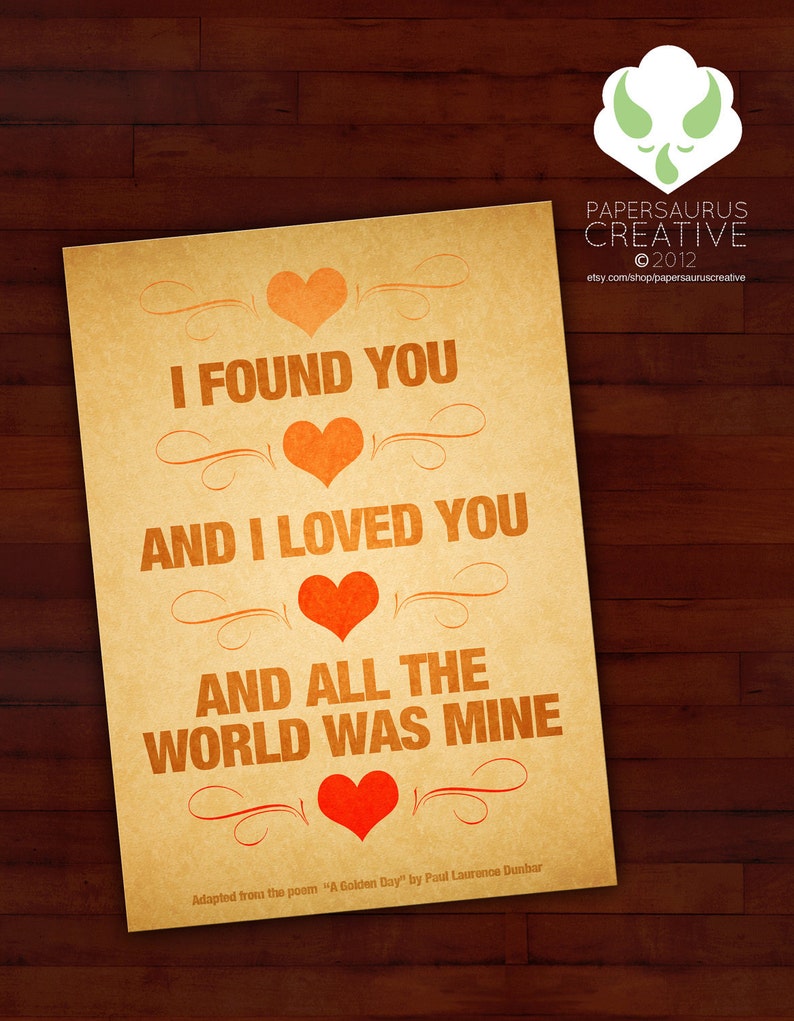 Greeting card: I found you, I loved you, and all the world was mine love, wedding, anniversary, blank image 1