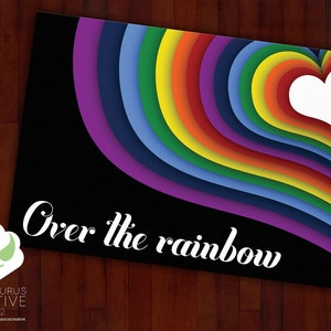 Carte de voeux : au-dessus de l’arc-en-ciel, l’amour, arc en ciel, rêves