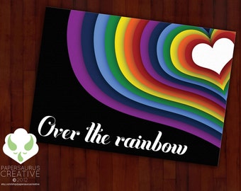 Greeting card: Over the rainbow — love, rainbow, dreams