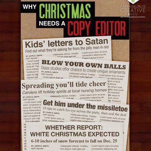 Urlaub Grußkarten - Weihnachten braucht einen Redakteur - Humor, Weihnachten, Journalismus, Überschrift