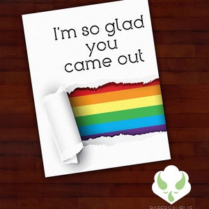 Greeting card: I'm so glad you came out LGBT image 1