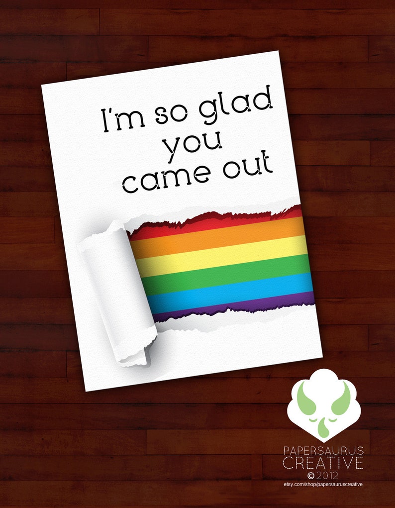 Greeting card: I'm so glad you came out LGBT image 1