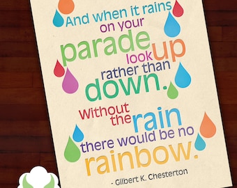 Greeting card: When it rains on your parade, I'll share my umbrella — support, encouragement, quote