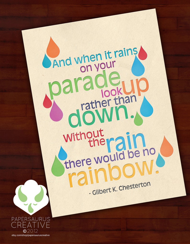 Greeting card: When it rains on your parade, I'll share my umbrella support, encouragement, quote image 1