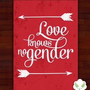 Cartão de felicitações: O amor não conhece gênero - branco por dentro, casamento LGBT