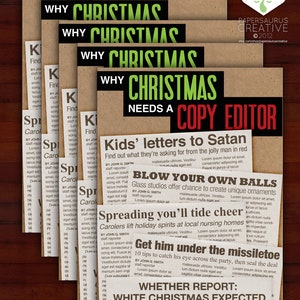Urlaub Grußkarten - Weihnachten braucht einen Redakteur - Humor, Weihnachten, Journalismus, Überschrift