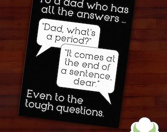 Greeting card: Dad, what's a period? — Happy Mother's Day for a father