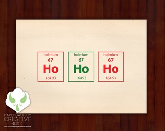 Holiday greeting cards - Thinking of you periodically - Periodic Table, humor