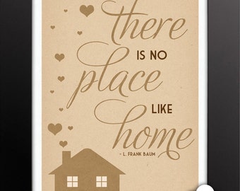 Print: There is no place like home — L. Frank Baum, Wizard of Oz