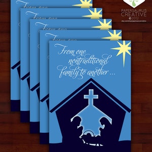 Ensemble de cartes de vœux de vacances - D’une famille non traditionnelle à l’autre - LGBT, famille mixte