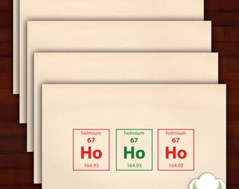 Holiday greeting card set - Thinking of you periodically - Periodic Table, humor