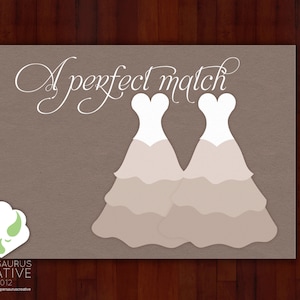 Cartão comemorativo: Seu par perfeito - casamento lésbico, casamento LGBT