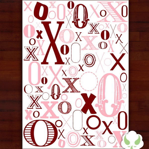 Greeting card - From your head down to your toes, I'll cover you in X's and O's - love, valentine, anniversary, wedding LGBT