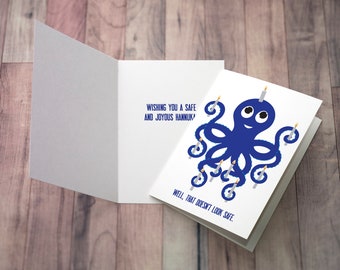 Greeting card - Harold the Hannukah Octopus