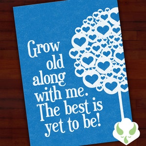 Carte de voeux : vieillir avec moi, anniversaire, mariage, amour, blanc