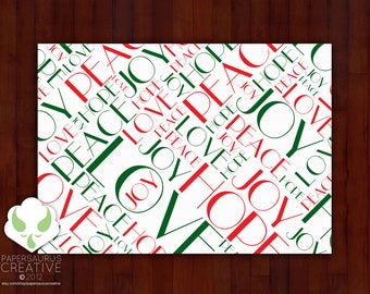 Holiday greeting cards - Words of Advent - peace, love, joy, hope, Christmas