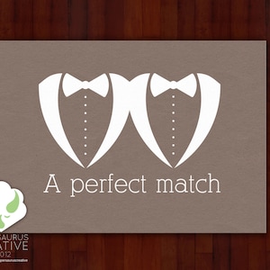 Tarjeta de felicitación: tu pareja perfecta, matrimonio gay, boda de LGBT