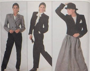 Vintage Simplicity Sewing Pattern 8247 Go Every-Where Womens Fashion Ensemble, Skirt, Jacket, Pants, Blouse Misses Size 10 1987