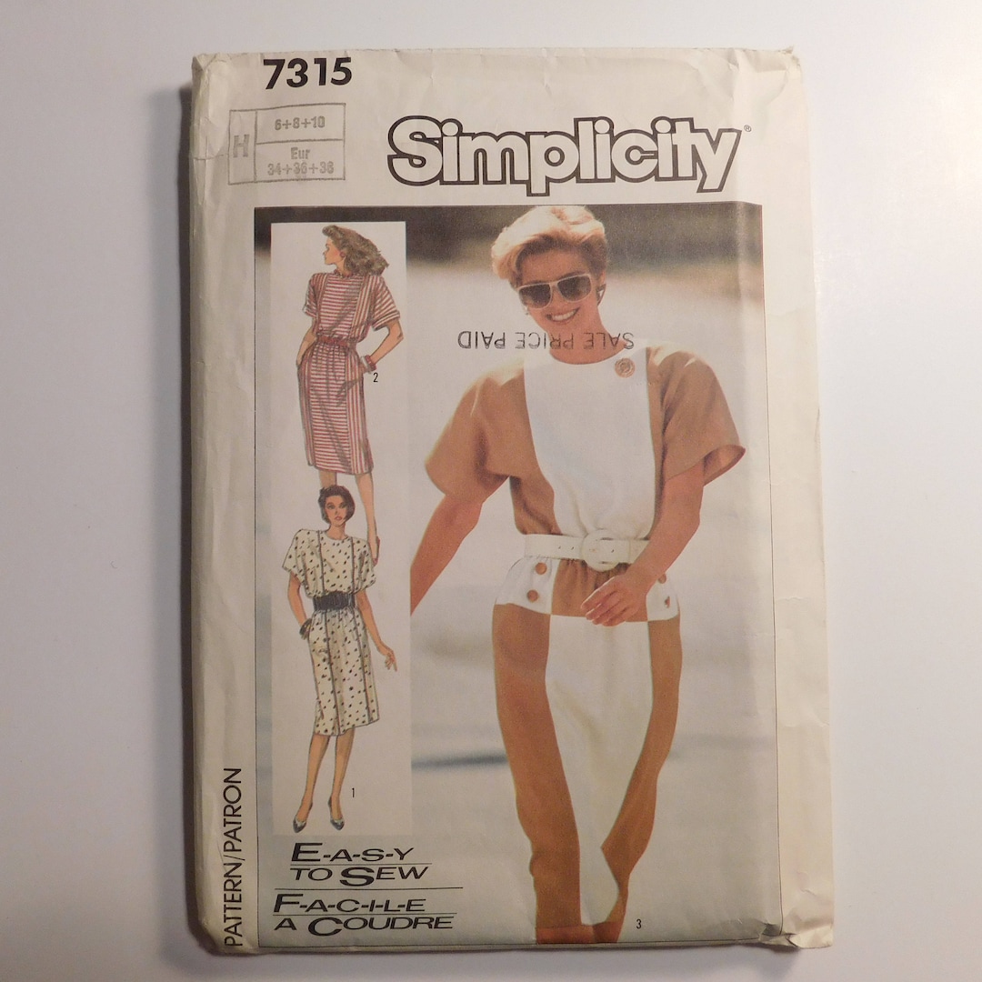 Simplicity Easy to Sew Vintage Sewing Pattern 7315 Womens - Etsy