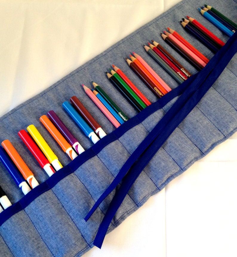 Roll Up Pencil Pen Marker Holder Brush Organizer Sewing Etsy