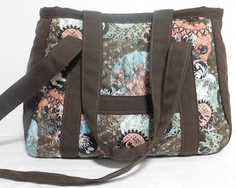 Patron de couture de sac à main trapèze : sac fourre-tout à double bandoulière avec fermeture à glissière (téléchargement PDF)