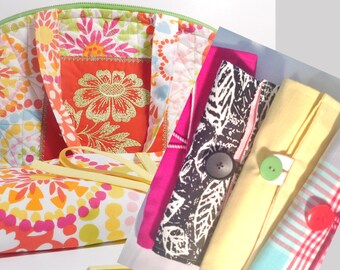 DIY Makeup Bag & Brush Roll-up Sewing Pattern (PDF Download)