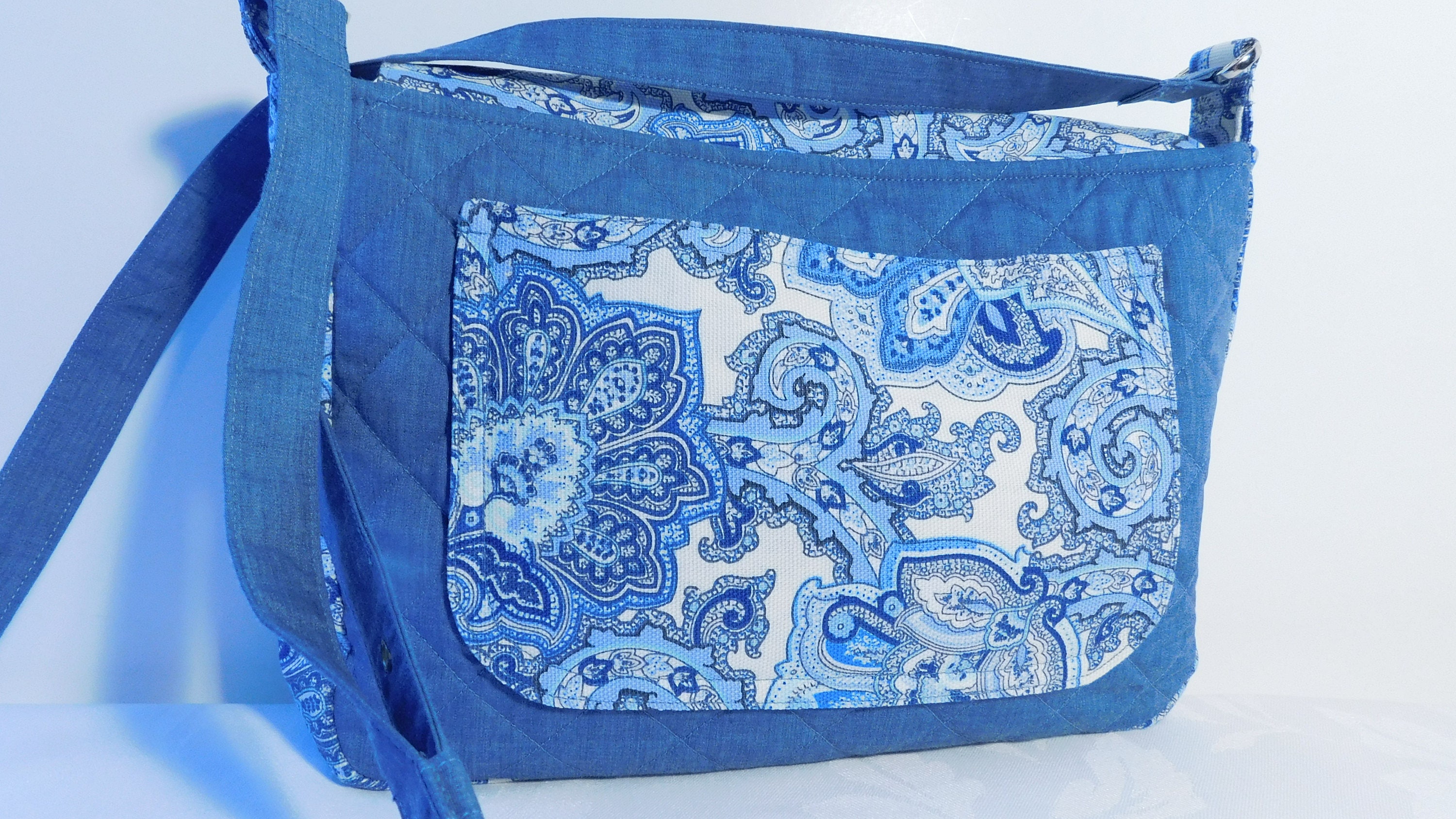 Crossbody Messenger Tote Bag PDF Sewing Pattern Small Etsy