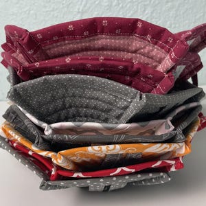 Mikrowellenschale Cozy Sets - Set mit zwei Mikrowellenschalen Cozies - Hot Pad - Hot Bowl Halter - Suppenschale - Stoff Schüssel gemütlich - Tolles Küchen Geschenk