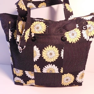 Quilted Tote Bag Sewing Pattern: Zippered Closure, Pockets (PDF Digital Download)