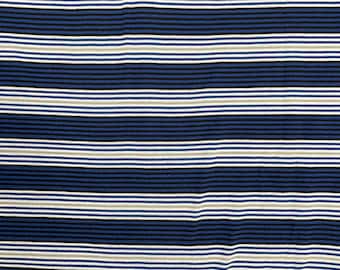 Resztki dzianiny jersey w paski: niebieski, czarny, biały – 65"x36"
