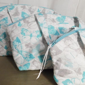 Quilted Cosmetic Zippered Storage Bags Three Sizes Downloadable PDF Sewing Pattern Easy to Follow Pattern and Tutorial Lg 12" Med 10" Sm 9"